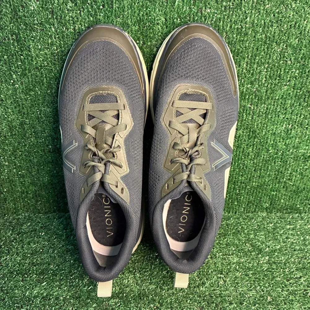 Vionic Walk Max Orthotic Arch Support Mesh Active Walking Sneakers Grey Mens 10